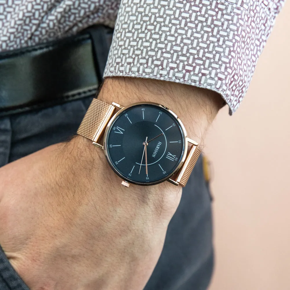 Harison Rose Gold Tone Men's Watch