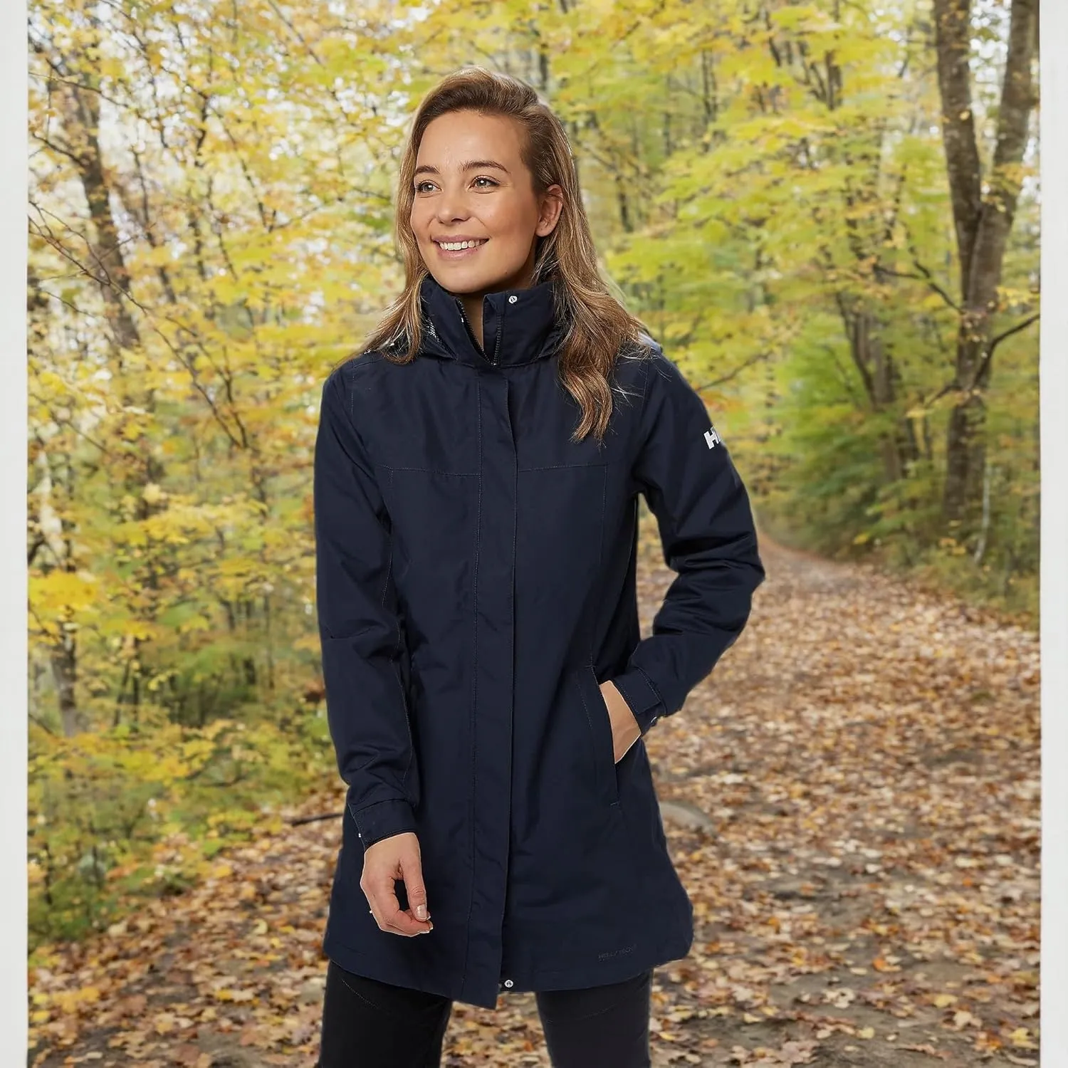 Helly-Hansen Womens Aden Insulated Waterproof Windproof Breathable Long Length Packable Hood Rain Coat Jacket