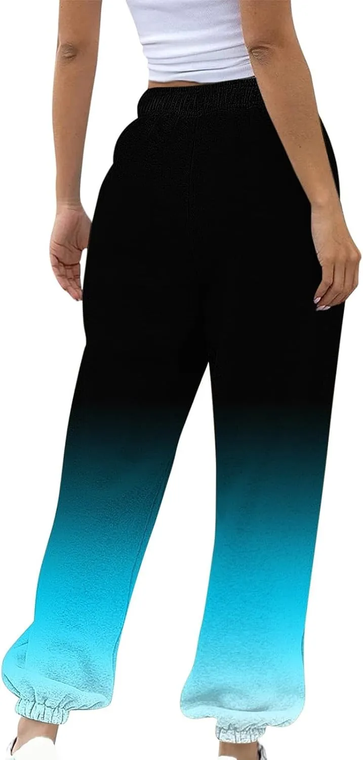 high Waisted Sweatpants for Women Baggy Cinch Bottom Jogger Casual Pants Casual Baggy Fleece Warm Lounge Trousers