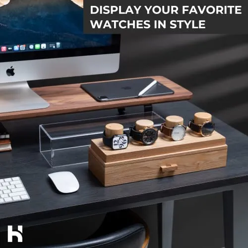 Holme & Hadfield Watch Holder Fathers Day Gift Premium Wooden Organizer for Men