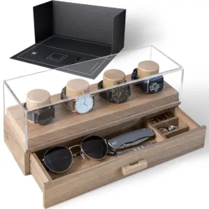 Holme & Hadfield Watch Holder Fathers Day Gift Premium Wooden Organizer for Men