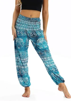 Honeystore Women's Boho Harem Yoga Pants Hippie Tapered Loose Beach Trousers