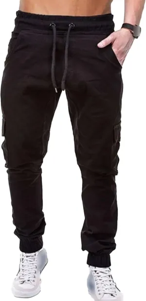 JEShifangjiusu Mens Pants Cargo Joggers Sweatpants Fashion Athletic Beach Pants Casual Slim Fit Chino Trousers With Pockets