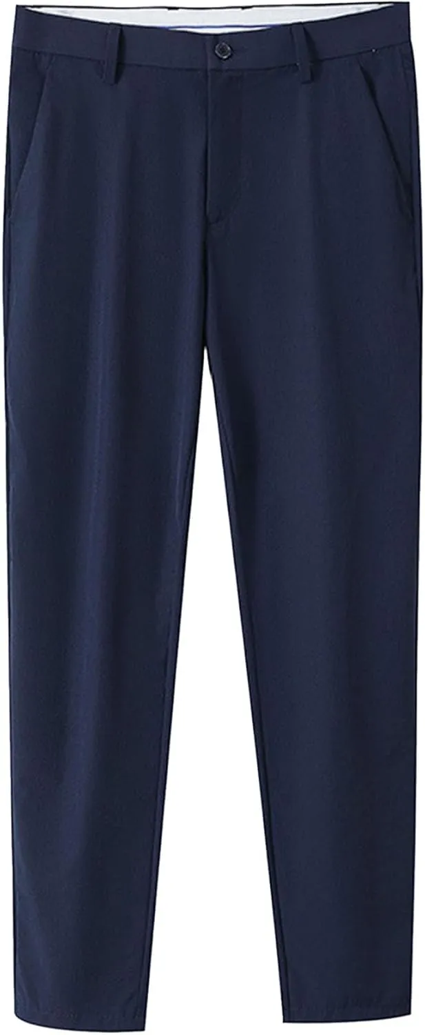 JEShifangjiusu Men'S Slim-Fit Wrinkle-Resistant Flat-Front Chino Pant Stretch Dress Pants Skinny Suit Pants With Pockets