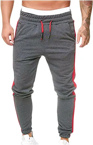 Jogger Pants for Men 2023 Stylish Drawstring Slim Fit Skinny Stretch Athletic Sweatpants Casual Patchwork Trouser