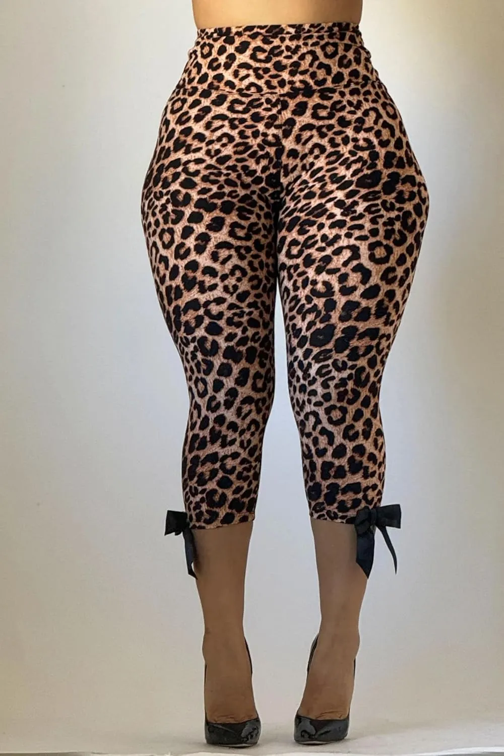 KMBANGI Women Skinny Capri Leggings Bow Tie Up Knee Length Capris Pants Sexy Stretchy Slim Fit Cropped Trousers