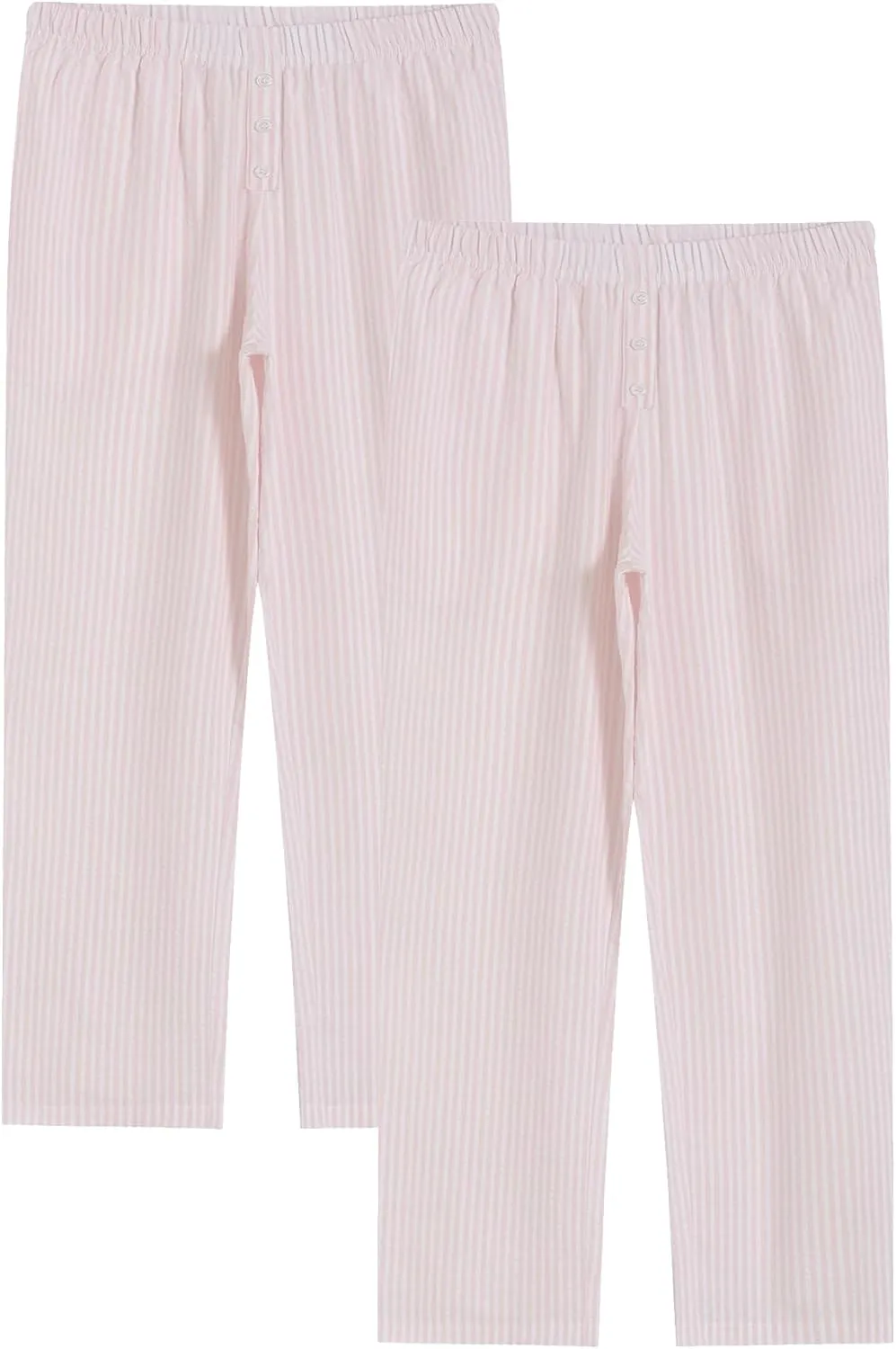 Latuza Women's 2 Pack Cotton Pajama Pants Seersucker Lounge Pants with Pockets