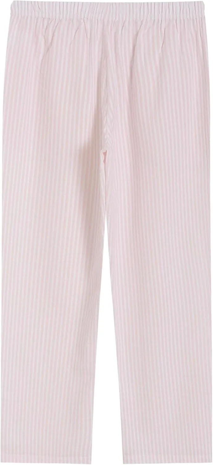 Latuza Women's 2 Pack Cotton Pajama Pants Seersucker Lounge Pants with Pockets