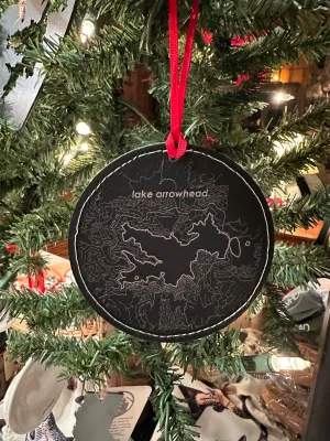 LEATHER ORNAMENT- Lake Arrowhead