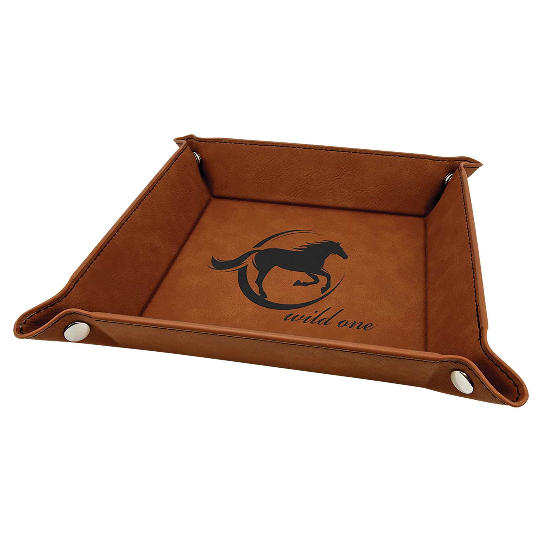 Leatherette Valet Tray with Corner Snaps