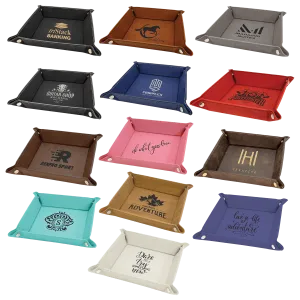 Leatherette Valet Tray with Corner Snaps