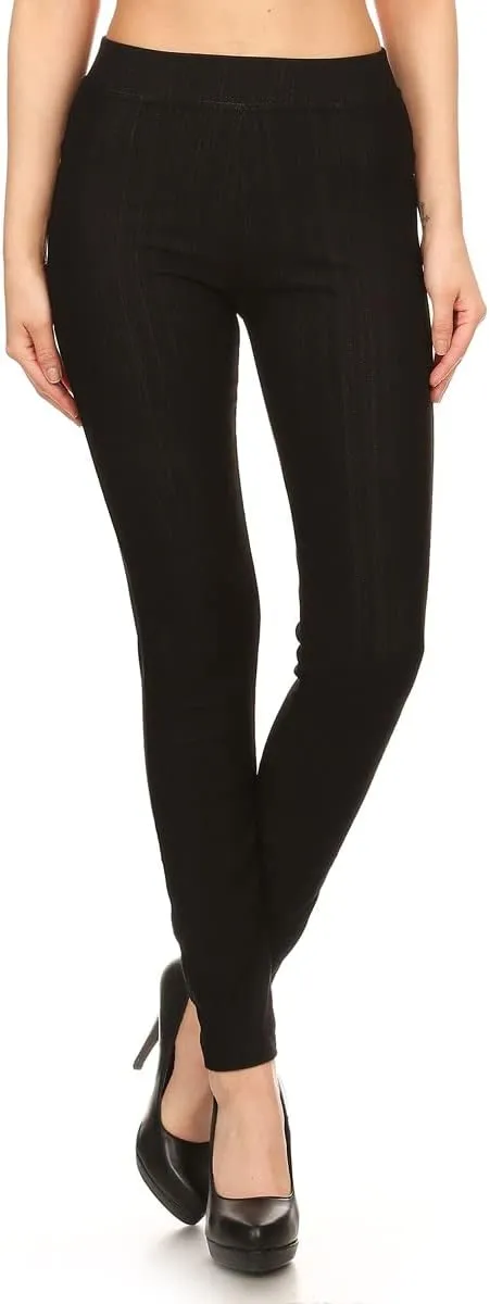 Leggings Depot Women's Cotton Blend Stretch Pull-on Jeggings Casual Pants with Pockets (Available in Plus Size)