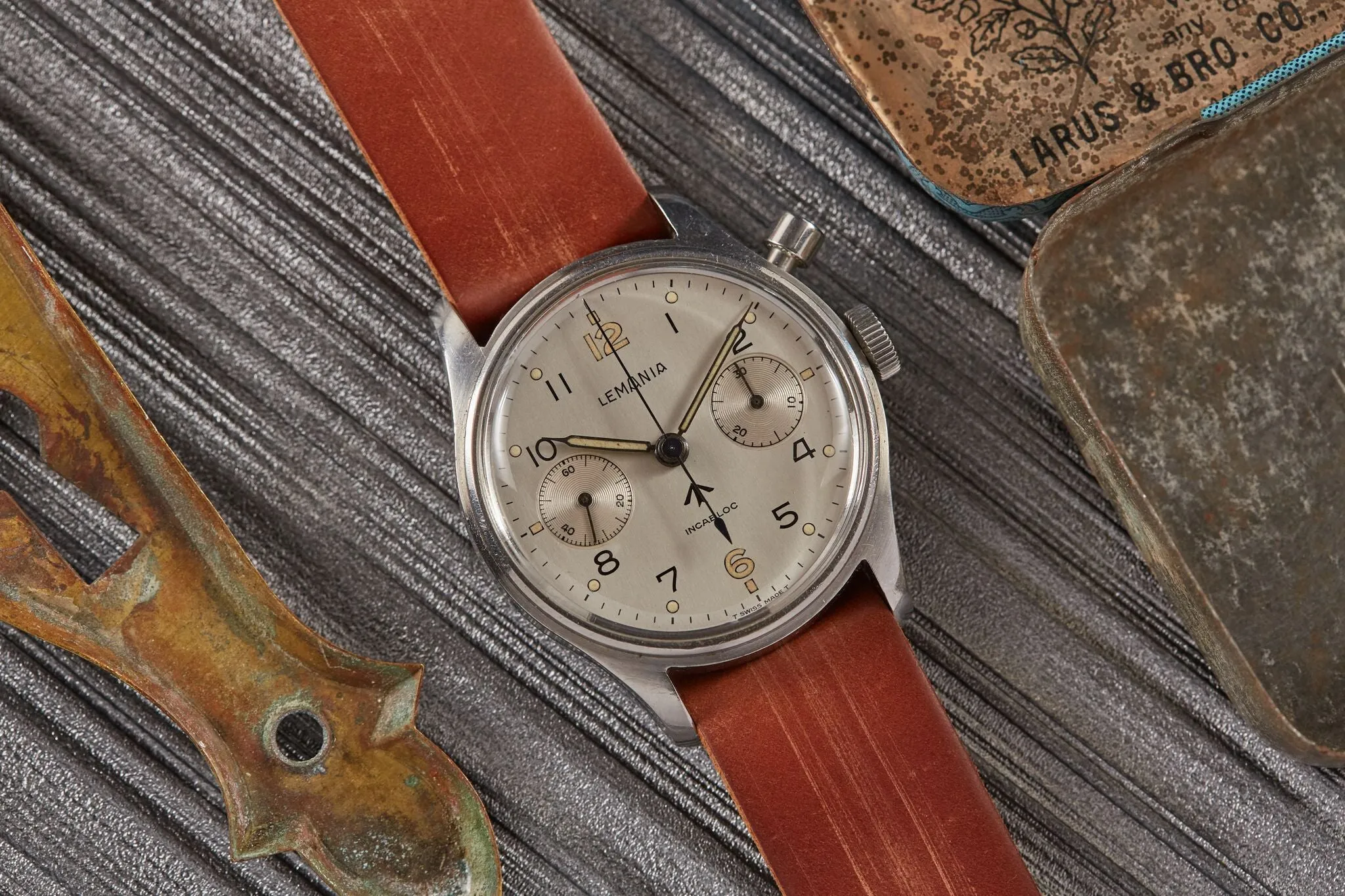 Lemania Monopusher Chronograph Royal Navy