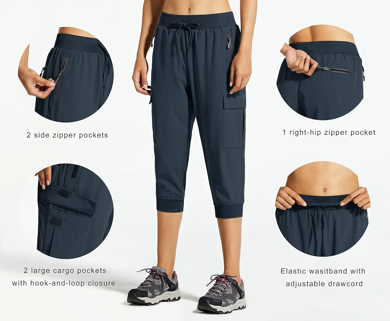 Libin Women's Cargo Capri Pants Hiking Cropped Pants Lightweight Quick Dry Joggers Athletic Workout Casual Outdoor Shorts