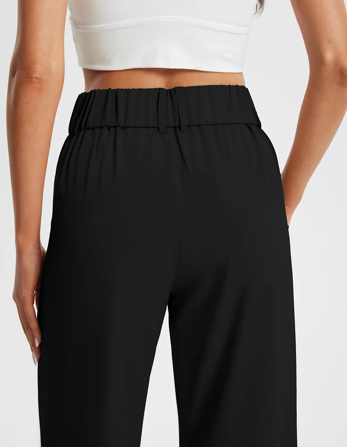 Libin Women's Wide Leg Dress Pants High Waisted Button Pleated Business Work Pants Casual Slacks Trousers with Pockets