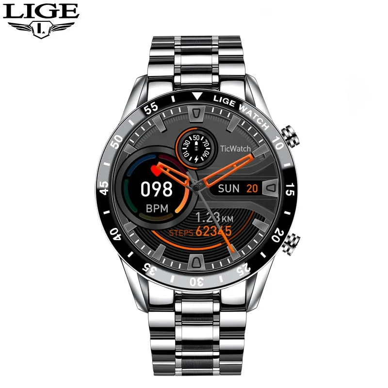 LIGE Quartz Touch Screen Waterproof Smart Fitness Watch