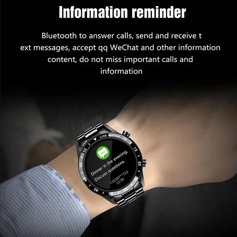 LIGE Quartz Touch Screen Waterproof Smart Fitness Watch