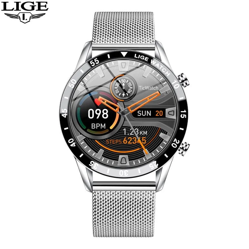 LIGE Quartz Touch Screen Waterproof Smart Fitness Watch