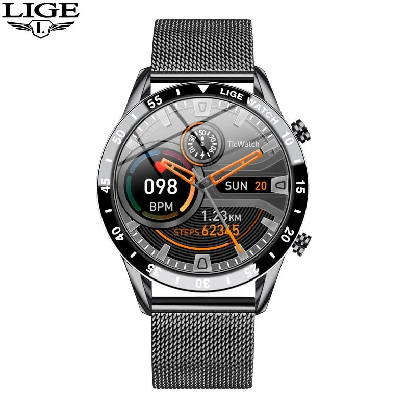 LIGE Quartz Touch Screen Waterproof Smart Fitness Watch