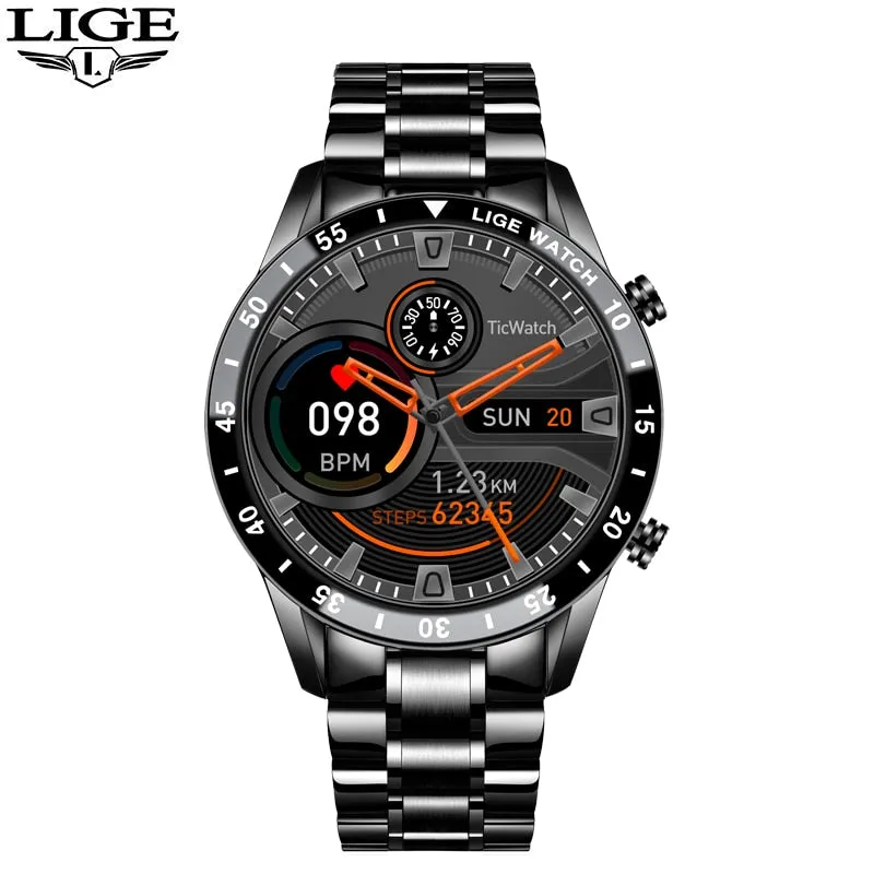 LIGE Quartz Touch Screen Waterproof Smart Fitness Watch