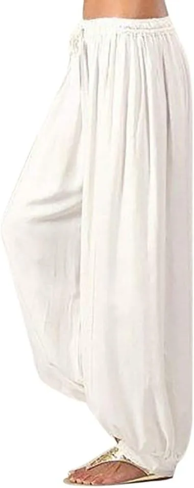 Linen Pants for Women Baggy Baggy Lounge Baggy Pants with Pockets Solid Sweatpants Palazzo Pants for Women Beach