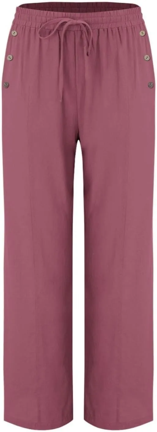 Linen Pants Women Plus Size Palazzo Pants Wide Leg Pant Loose Fit Casual Comfy Lounge Flowy High Waist Trousers