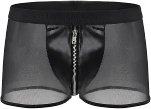Lingerie For Men Sexy Outfits Triangle Pants Faux Leather Reflective Gold Custom Underwear Elastic Tight Pants