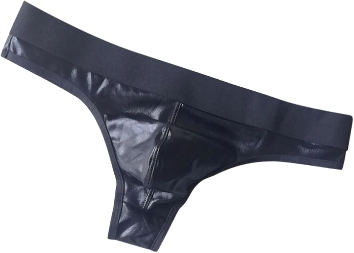 Lingerie For Men Sexy Outfits Triangle Pants Faux Leather Reflective Gold Custom Underwear Elastic Tight Pants