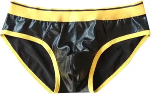 Lingerie For Men Sexy Outfits Triangle Pants Faux Leather Reflective Gold Custom Underwear Elastic Tight Pants