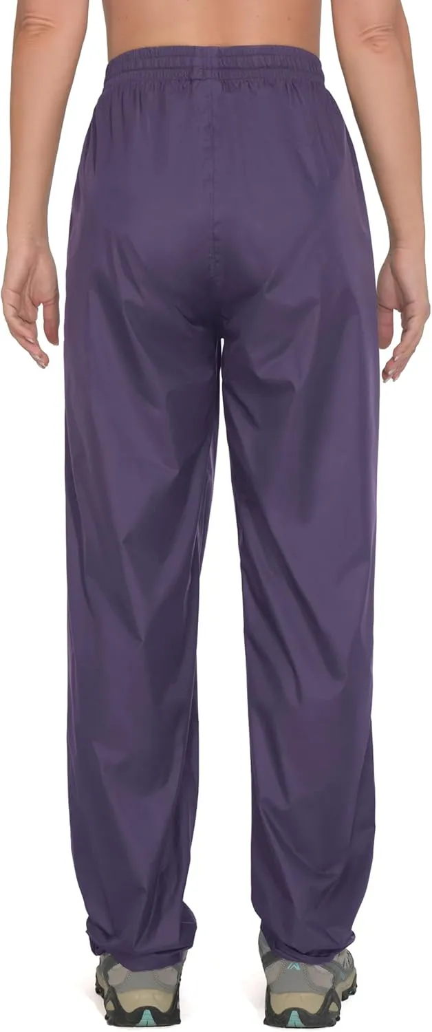 Little Donkey Andy Women's Lightweight Packable Waterproof Rain Pants with Pockets for Hiking Travel Fishing