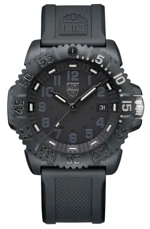Luminox Navy Seal CARBONOX Black Rubber Strap Black Dial Date Divers Quartz Mens Watch XS.3051.GO.NSF