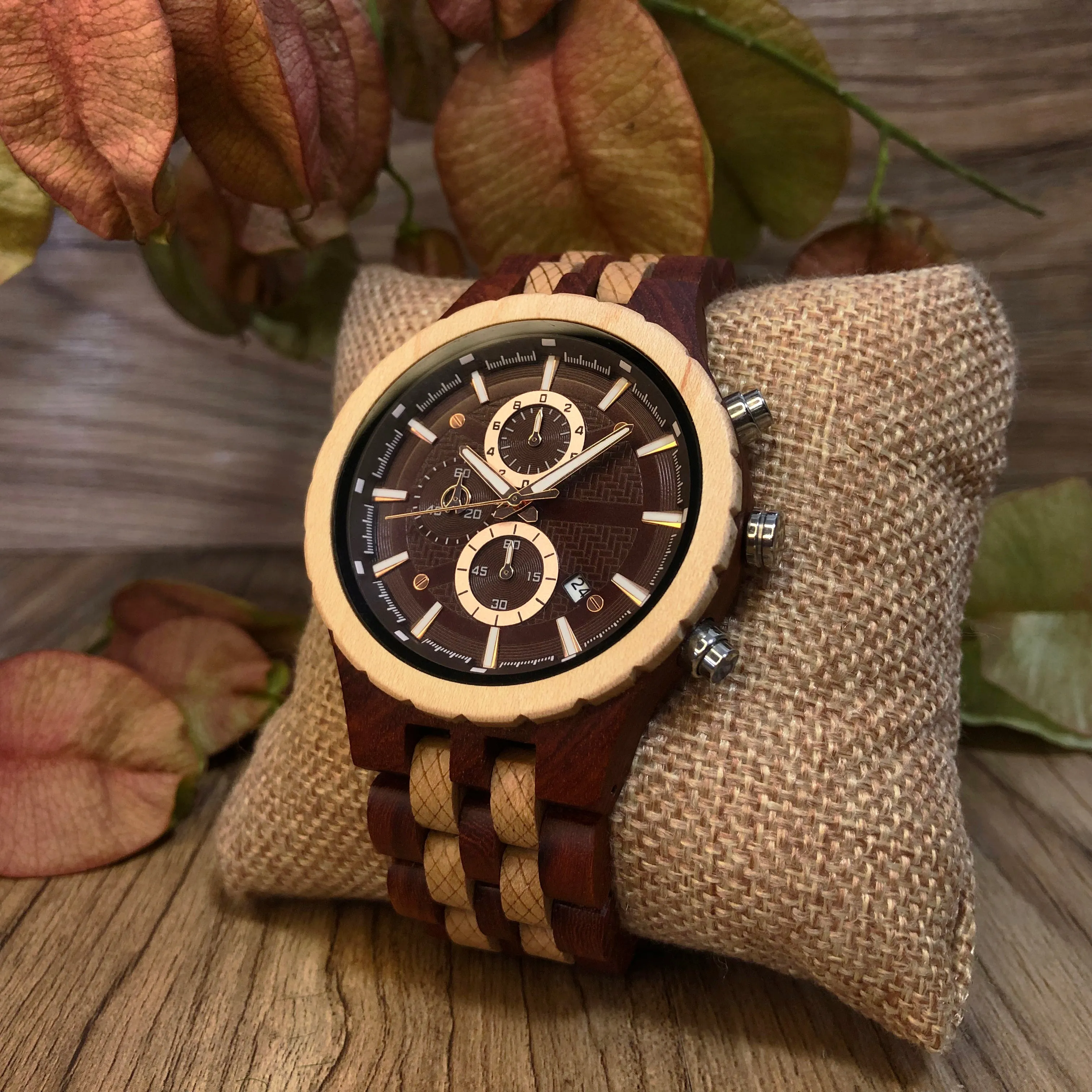Madrid - Red Sandalwood & Maple Chronograph