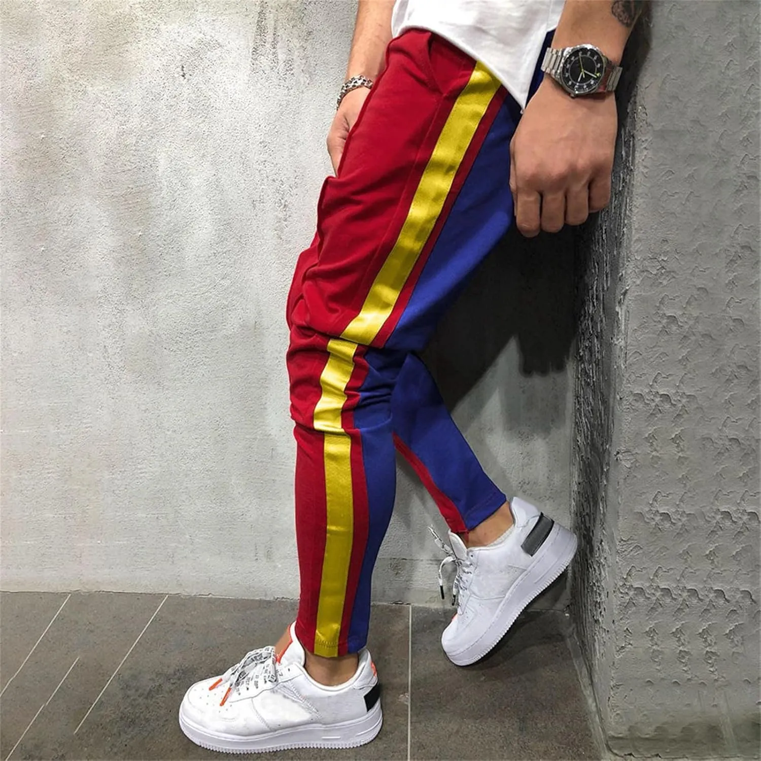 Man Casual Pants Palazzo Pants for Men Mens Slim-Fit Chino Trousers Casual Classic Straight Leg Mens Pants Trendy