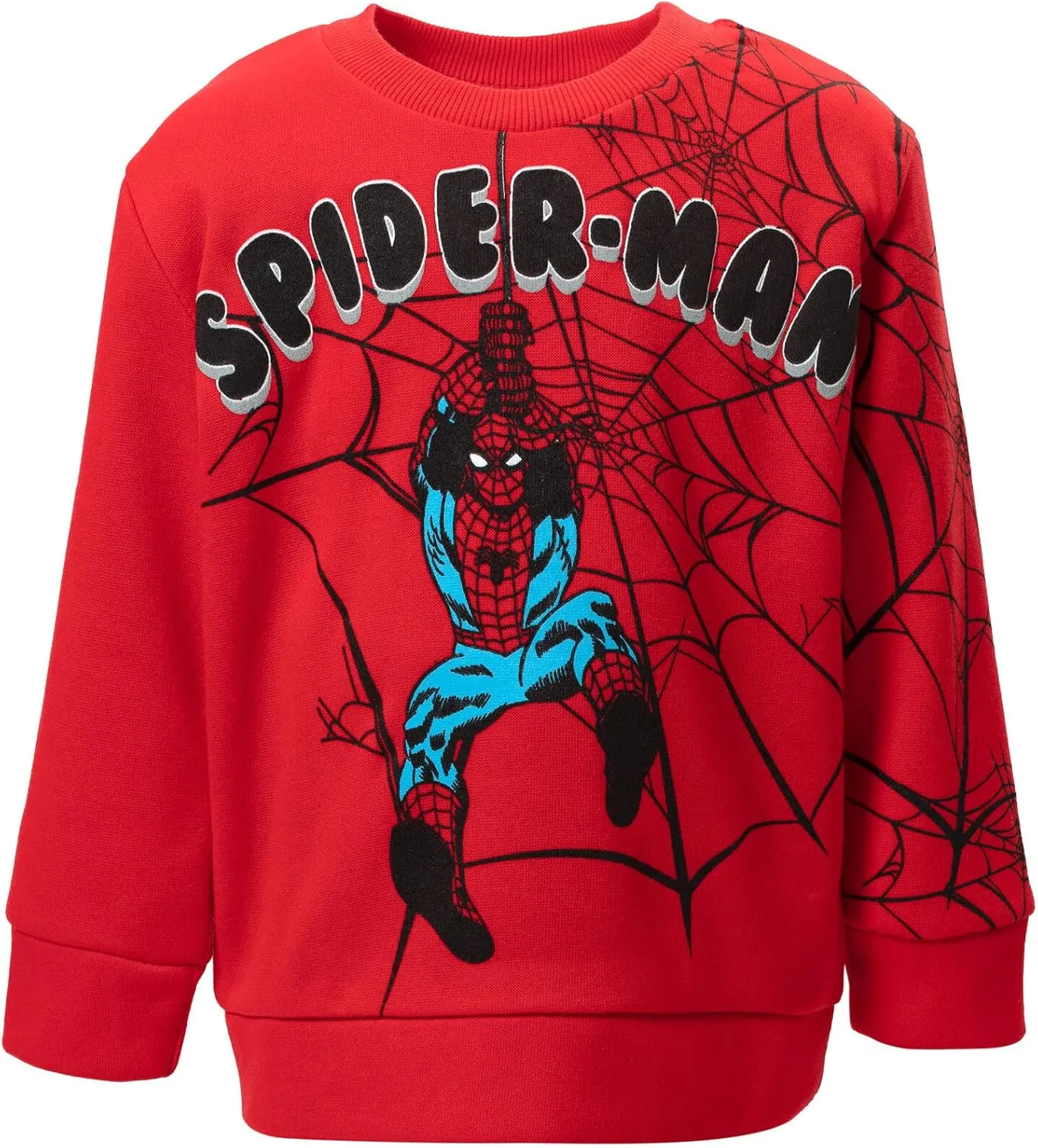 Marvel Spider-Man Fleece Sweatshirt and Pants Outfit Set Toddler to Big Kid Sizes (2T - 14-16)