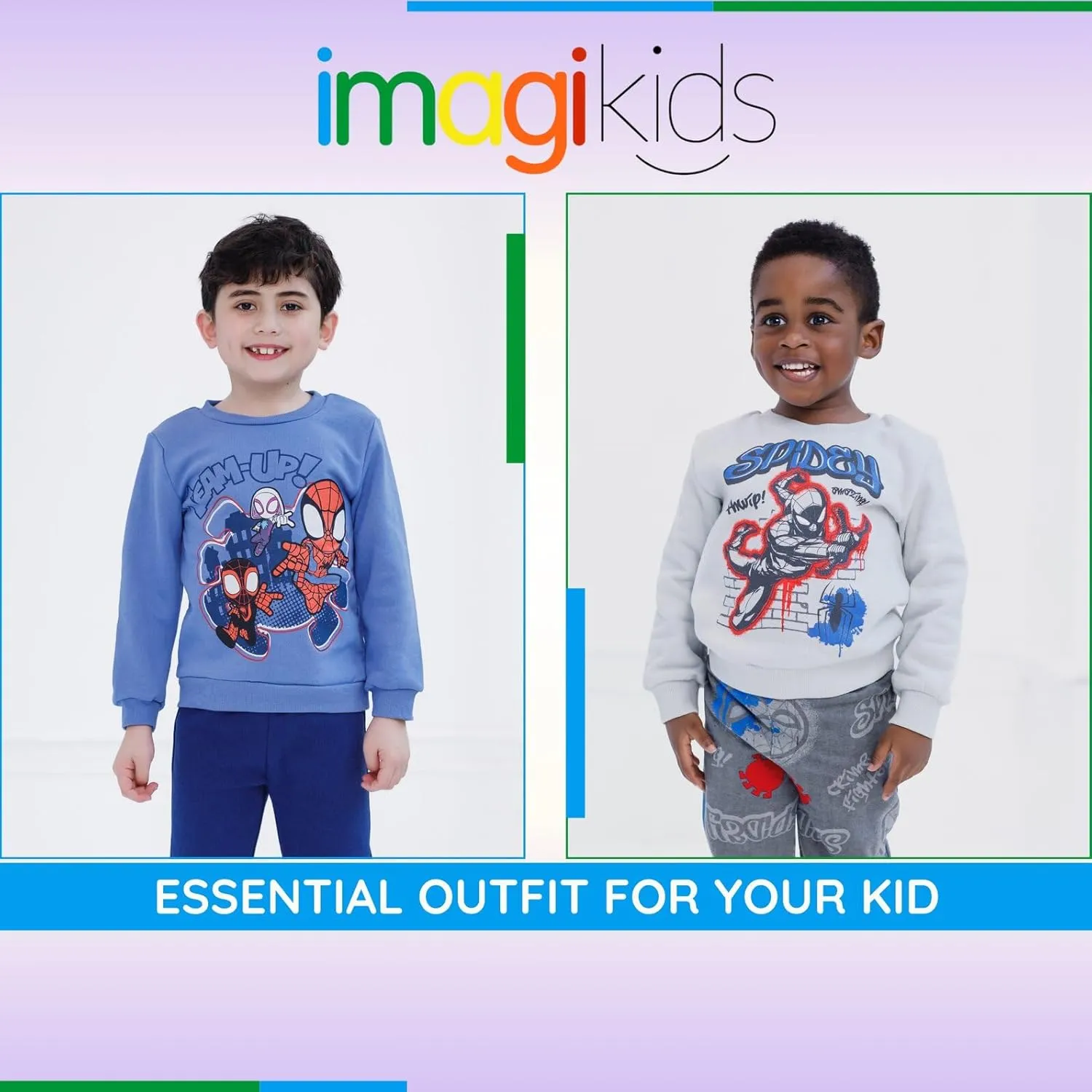 Marvel Spidey and His Amazing Friends Fleece Sweatshirt and Jogger Pants Outfit Set Toddler to Big Kid Sizes (2T - 14-16)