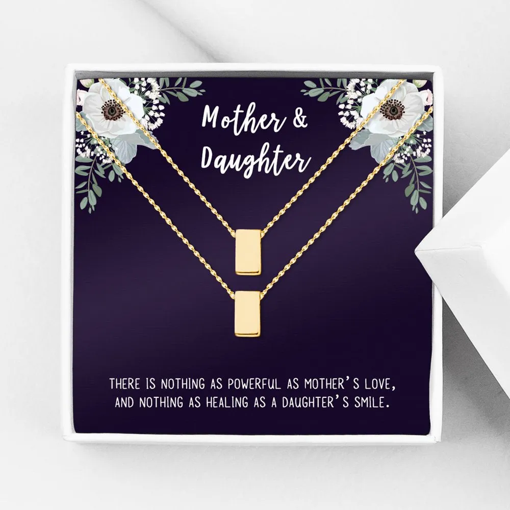 Matching Infinity Card Necklace, Matching Mother's Day Gift for Her, Mom and Daughter Jewelry, Mom and Daughter Infinity Ring Necklaces [Silver Infinity Ring, No-Personalized Card]