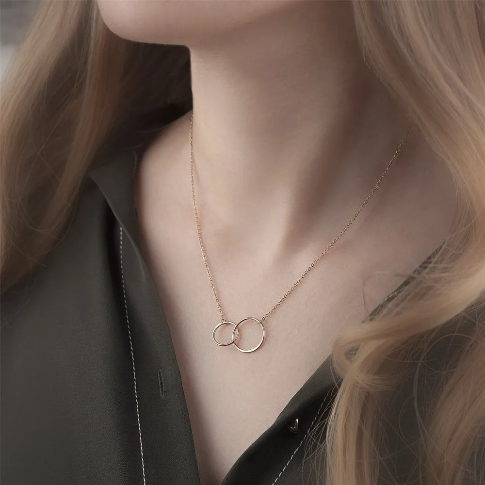 Matching Infinity Card Necklace, Matching Mother's Day Gift for Her, Mom and Daughter Jewelry, Mom and Daughter Infinity Ring Necklaces [Silver Infinity Ring, No-Personalized Card]