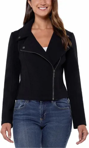 Matty M Women's Knit Moto Jacket