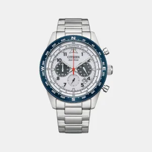 Men Stainless Steel Eco-Drive Chronograph Watch CA4554-84H