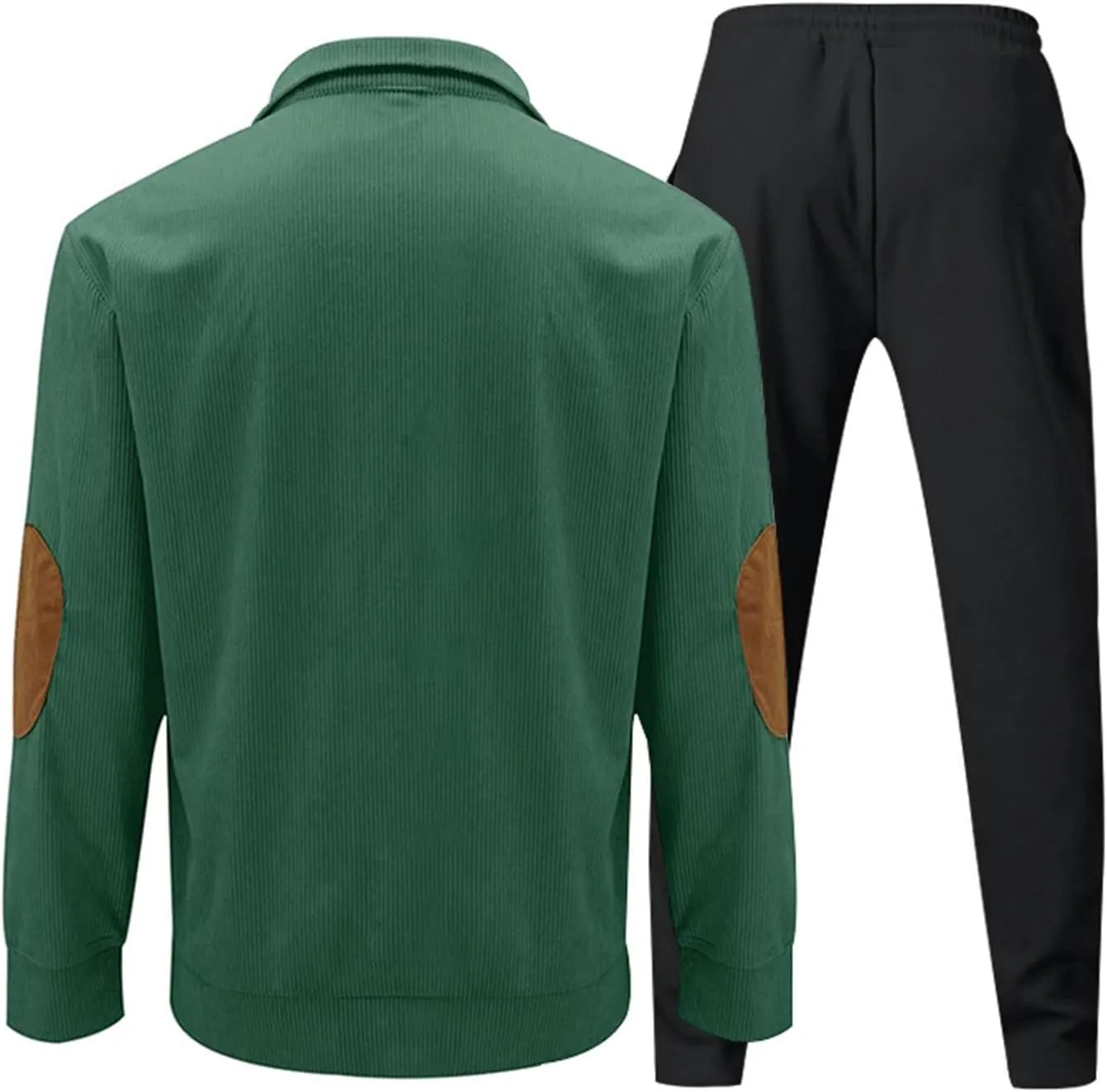 Mens 2 Piece Corduroy Outfits Casual Long Sleeve Shirt Pant Sets 2024 Fall Winter Stylish Tracksuits Trendy Sweatsuit