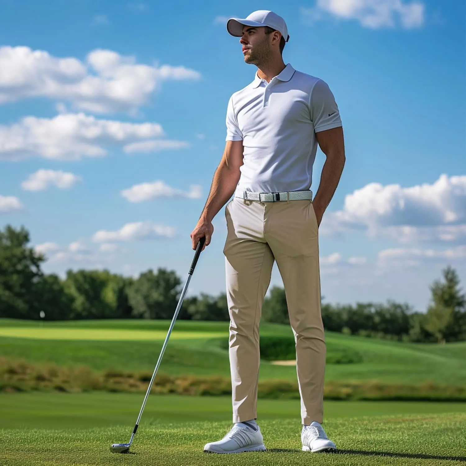 Men's 4-Way Stretch Slim Tapered Fit Golf Joggers -30" 28" 26" Inseam Nylon