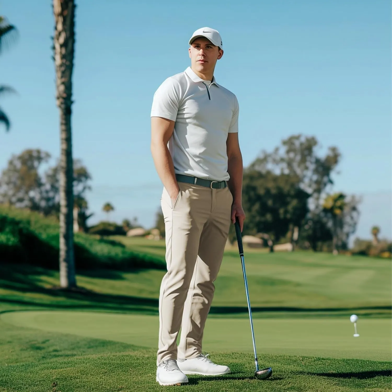 Men's 4-Way Stretch Slim Tapered Fit Golf Joggers -30" 28" 26" Inseam Nylon