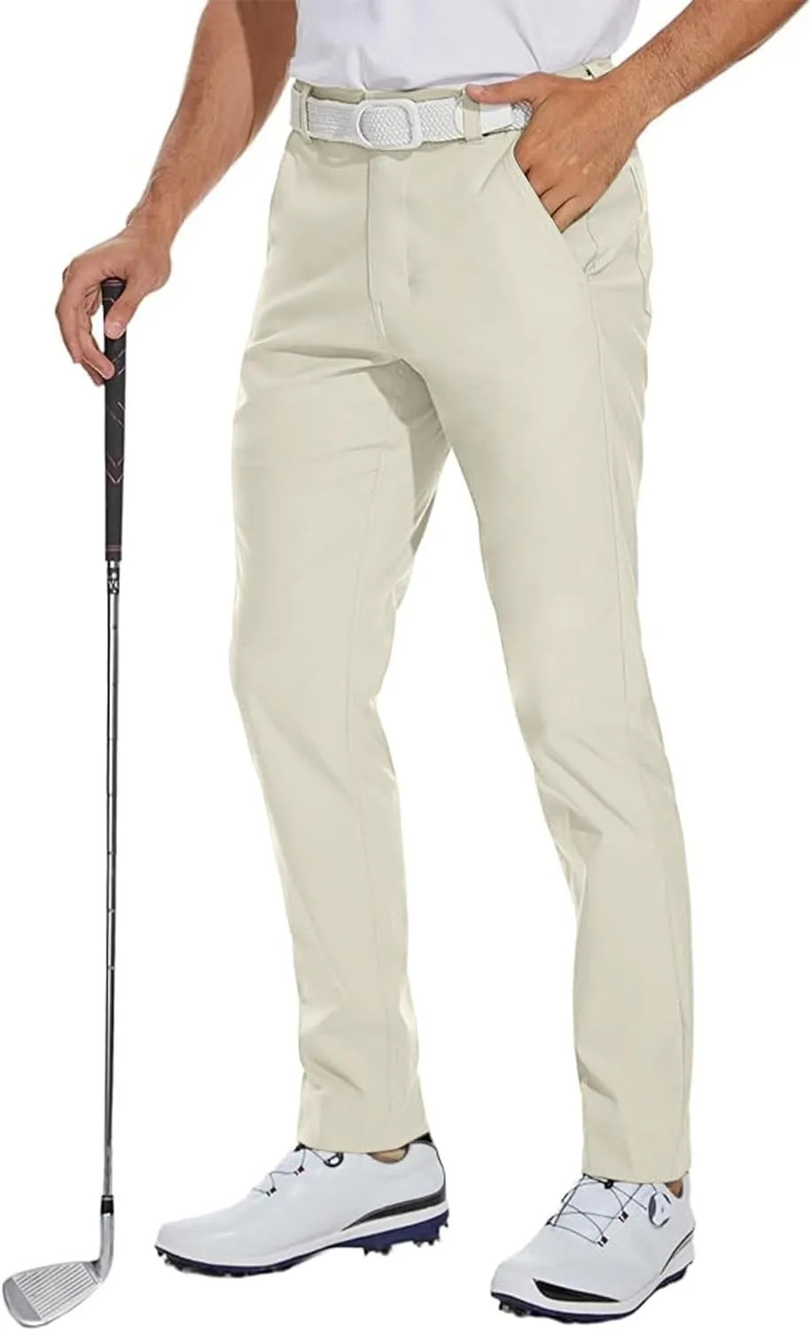 Men's 4-Way Stretch Slim Tapered Fit Golf Joggers -30" 28" 26" Inseam Nylon
