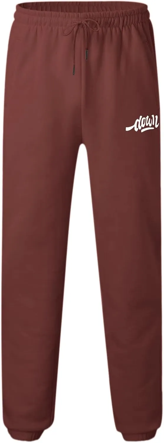 Mens Autumn and Winter High Street Fashion Leisure Loose Sports Running Solid Color Lace Up Pants Sweater Sport
