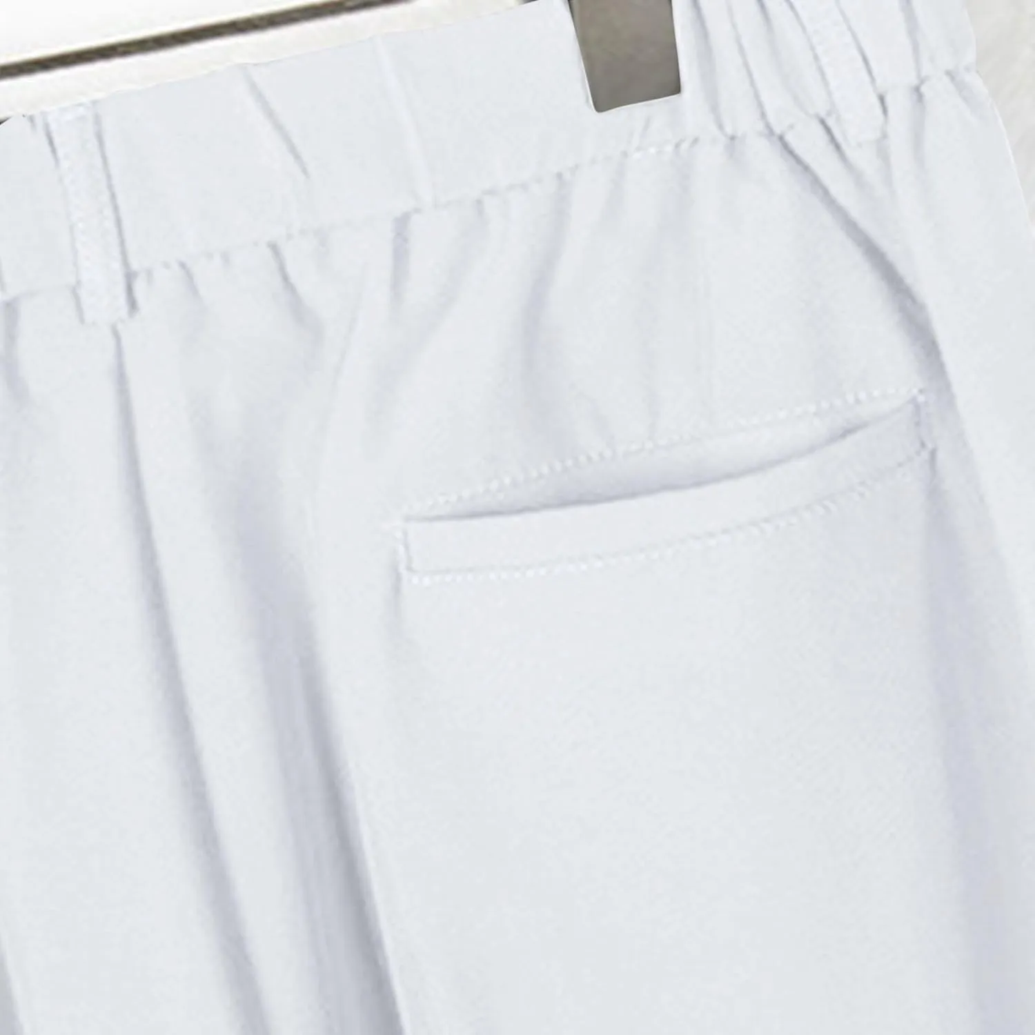 Mens Casual Business Pants Stylish Elastic Waist Classic Fit Straight Leg Dress Pant Lightweight Trousers with Pocket