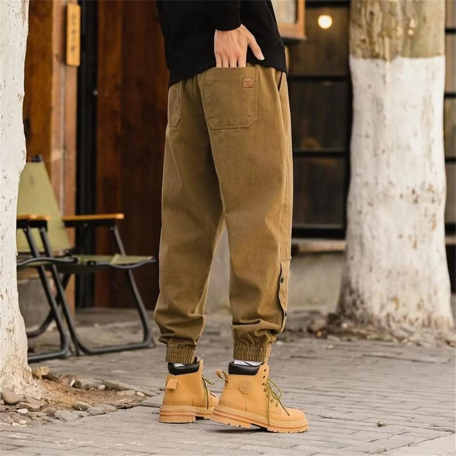 Mens Casual Pants Classic Fit Solid Military Combat Fashion Tapered Pant Drawstring Lightweight Comfortable Workout Trousers
