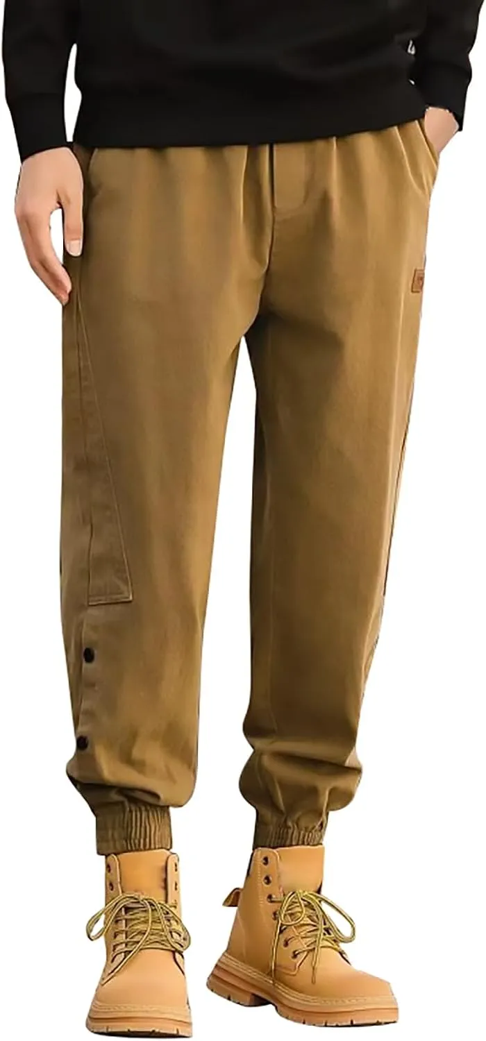 Mens Casual Pants Classic Fit Solid Military Combat Fashion Tapered Pant Drawstring Lightweight Comfortable Workout Trousers