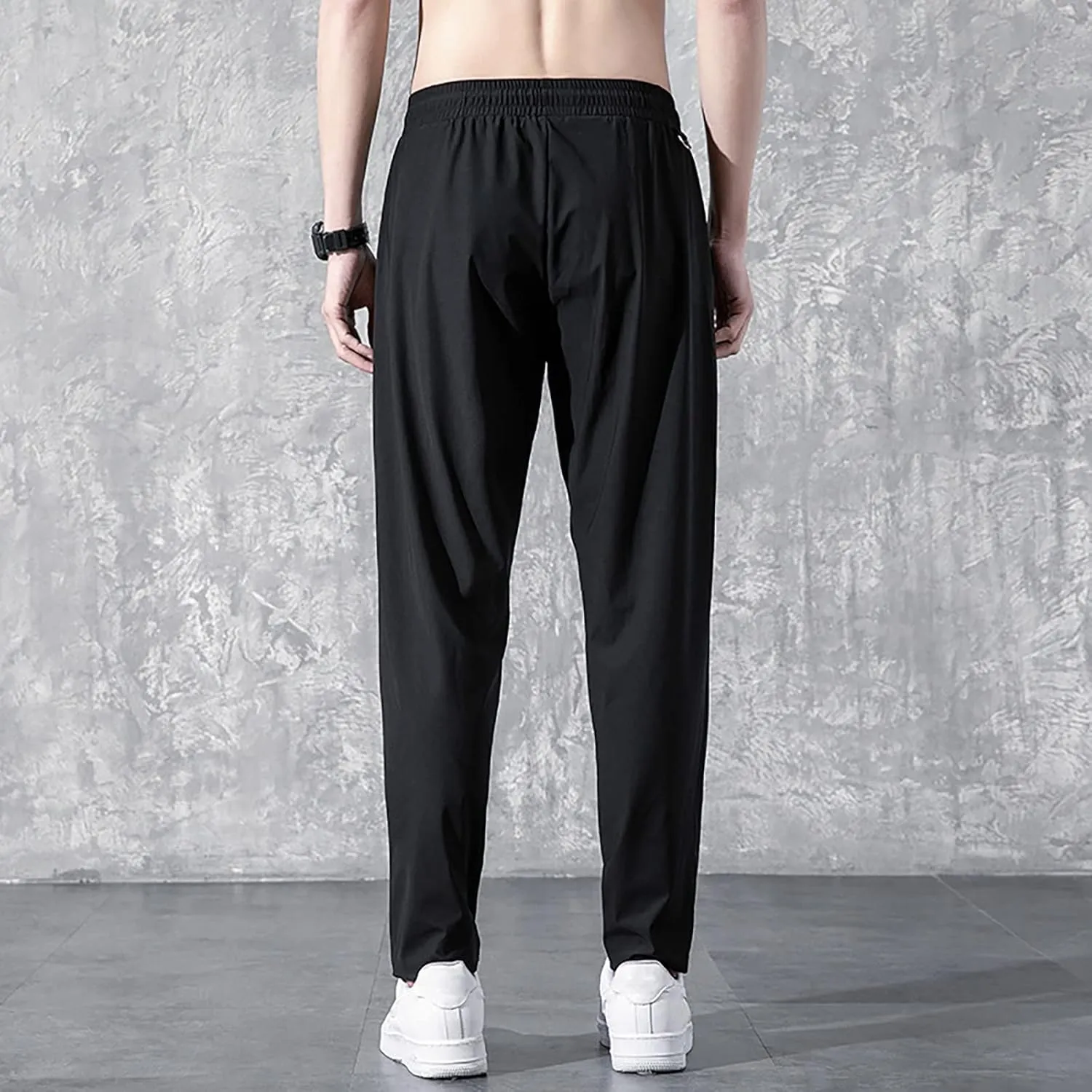 Mens Casual Pants for Work Mens Cotton Casual Beach Men's Slim-Fit Wrinkle- Flat-Front Chino Straight Fit Twill Pant