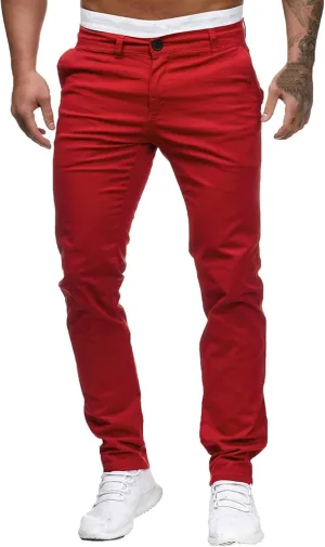 Men's Chino Pants Classic-Fit Casual Stretch Trousers Straight-Fit Wrinkle-Resistant Pants Casual Slim-Fit Pants