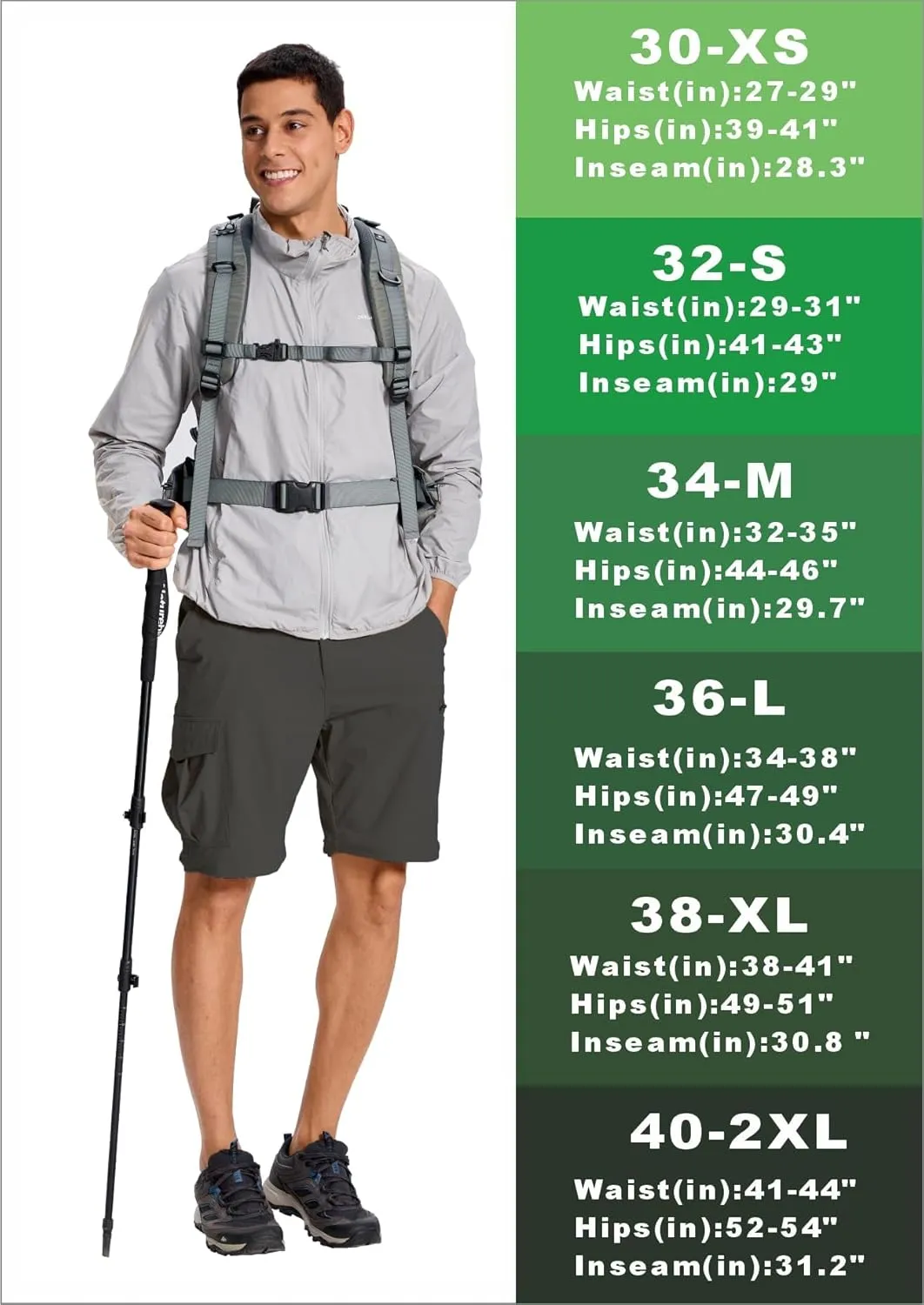 Mens Hiking Cargo Pants Lightweight Quick Dry Convertible Zip Off Waterproof Travel Fishing Climbing Work Pants for Men
